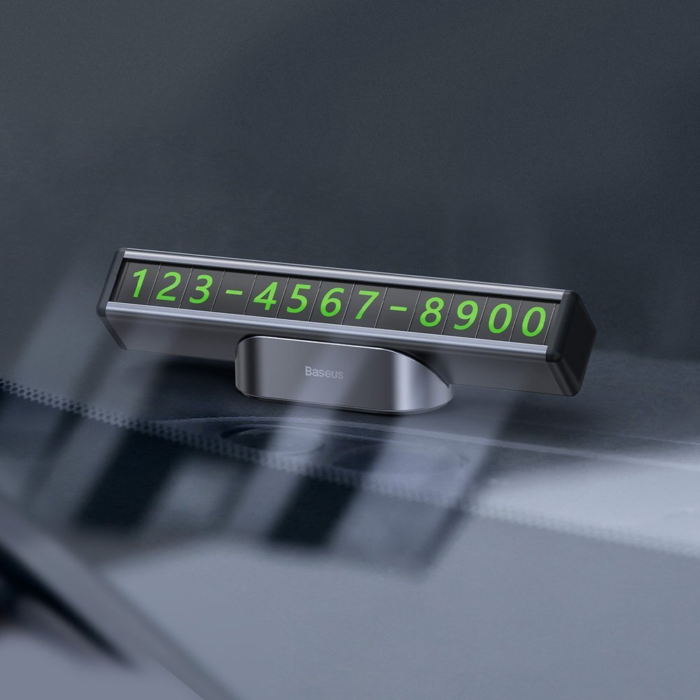 Akcesorium samochodowe Baseus tabliczka parkingowa do samochodu auta na numer telefonu czarny (CNFT000001)
