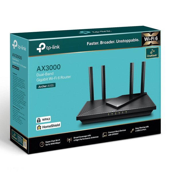 Zdjęcie produktu: TP-Link Archer AX55 AX3000 Wireless