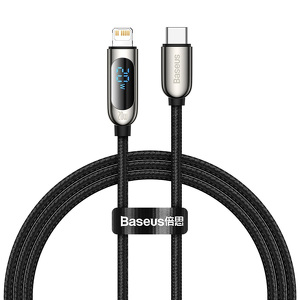 Miniatura produktu: Kabel przewód USB Typ-C - Lightning / iPhone 100cm Baseus Display z obsługą szybkiego ładowania 20W PD - czarny (CATLSK-01)