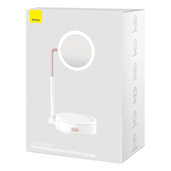 Zdjęcie produktu: Baseus Smart Beauty lusterko lustro z lampką LED do makijażu i szufladką biały (DGZM-02) Zdjęcie produktu: Baseus Smart Beauty lusterko lustro z lampką LED do makijażu i szufladką biały (DGZM-02)