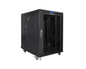 Miniatura zdjęcia: Szafa Instalacyjna Rack Stojąca 19" 15u 600x800 Czarna drzwi szklane LCD (Flat Pack) Lanberg