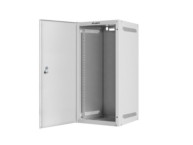 Szafa Instalacyjna Rack Wisząca 10" 12U 280x310 Szara Drzwi Metalowe (Flat Pack) Lanberg