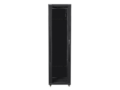 Miniatura produktu: Szafa Instalacyjna Rack Stojąca 19" 47U 800x1000 Czarna Drzwi Szklane (Flat Pack) Lanberg