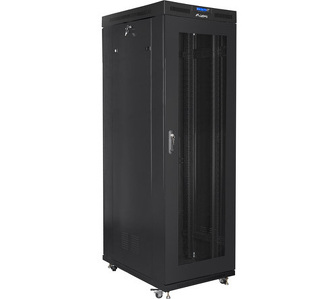 Miniatura produktu: Szafa Instalacyjna Rack Stojąca 19" 42U 800x800 Czarna Drzwi Szklane LCD (Flat Pack) Lanberg