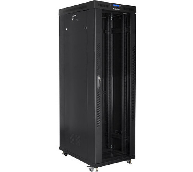 Zdjęcie produktu: Szafa instalacyjna Rack stojąca 19" 42U 800X1000 czarna szklane dzwi LCD Flat pack Lanberg Zdjęcie produktu: Szafa instalacyjna Rack stojąca 19" 42U 800X1000 czarna szklane dzwi LCD Flat pack Lanberg