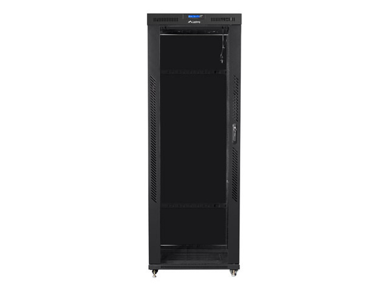 Zdjęcie produktu: Szafa instalacyjna Rack stojąca 19" 42U 800X1000 czarna szklane dzwi LCD Flat pack Lanberg Zdjęcie produktu: Szafa instalacyjna Rack stojąca 19" 42U 800X1000 czarna szklane dzwi LCD Flat pack Lanberg
