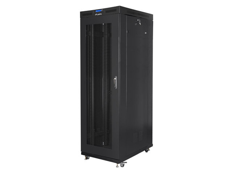 Zdjęcie produktu: Szafa instalacyjna Rack stojąca 19" 42U 800X1000 czarna perforowane drzwi LCD (Flat pack) Lanberg