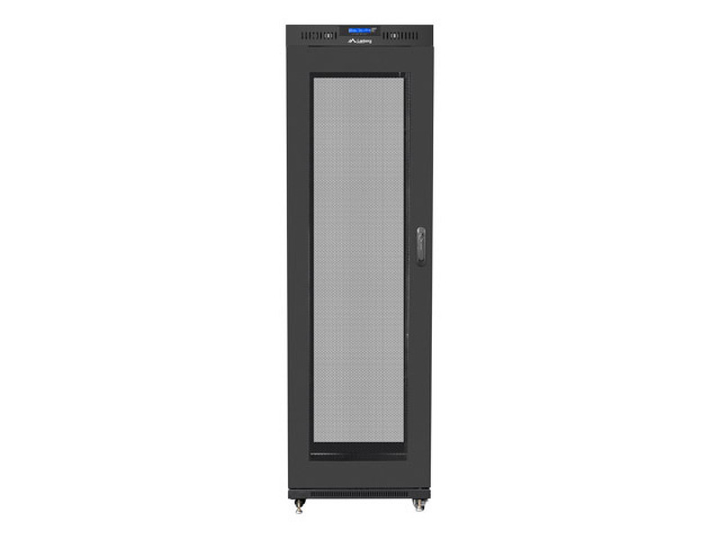 Zdjęcie produktu: Szafa instalacyjna Rack stojąca 19" 42U 600X800 czarna drzwi perforowane LCD (Flat pack) Lanberg