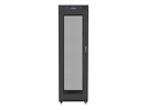 Miniatura zdjęcia: Szafa instalacyjna Rack stojąca 19" 42U 600X800 czarna drzwi perforowane LCD (Flat pack) Lanberg