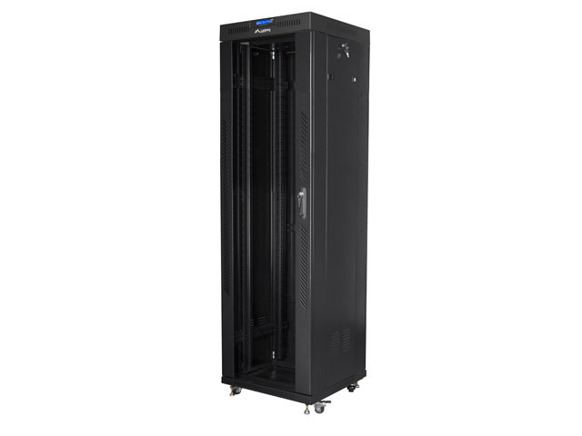 Szafa instalacyjna Rack stojąca 19" 42U 600X600 czarna szklane drzwi LCD (Flat pack) Lanberg Szafa instalacyjna Rack stojąca 19" 42U 600X600 czarna szklane drzwi LCD (Flat pack) Lanberg