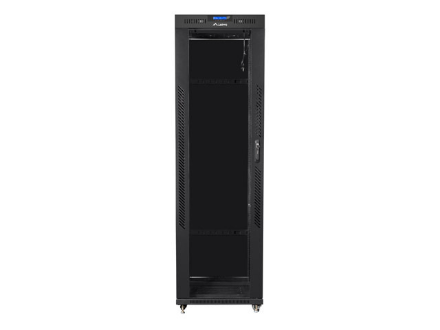 Szafa instalacyjna Rack stojąca 19" 42U 600X600 czarna szklane drzwi LCD (Flat pack) Lanberg Szafa instalacyjna Rack stojąca 19" 42U 600X600 czarna szklane drzwi LCD (Flat pack) Lanberg