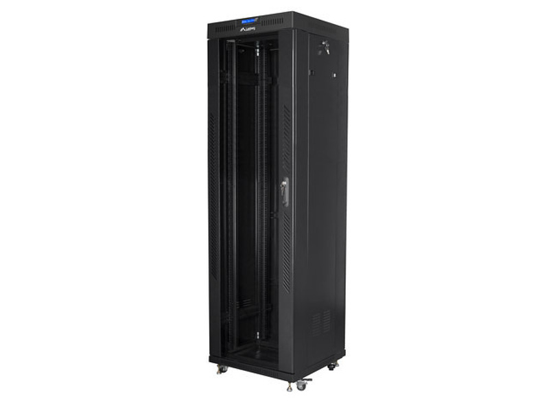 Zdjęcie produktu: Szafa instalacyjna Rack stojąca 19" 42U 600X600 czarna szklane drzwi LCD (Flat pack) Lanberg Zdjęcie produktu: Szafa instalacyjna Rack stojąca 19" 42U 600X600 czarna szklane drzwi LCD (Flat pack) Lanberg