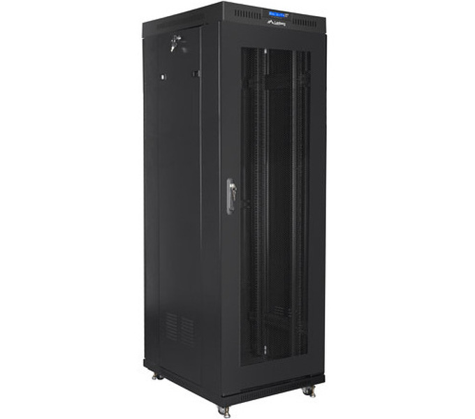 Zdjęcie produktu: Szafa instalacyjna Rack stojąca 19" 37U 600X800 czarna drzwi perforowane LCD (Flat pack) Lanberg