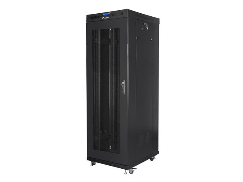 Zdjęcie produktu: Szafa instalacyjna Rack stojąca 19" 37U 600X800 czarna drzwi perforowane LCD (Flat pack) Lanberg
