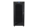 Miniatura zdjęcia: Szafa instalacyjna Rack stojąca 19" 27U 600X800 czarna szklane drzwi LCD (Flat pack) Lanberg