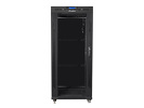 Miniatura zdjęcia: Szafa instalacyjna Rack stojąca 19" 27U 600X600 czarna szklane drzwi LCD (Flat pack) Lanberg