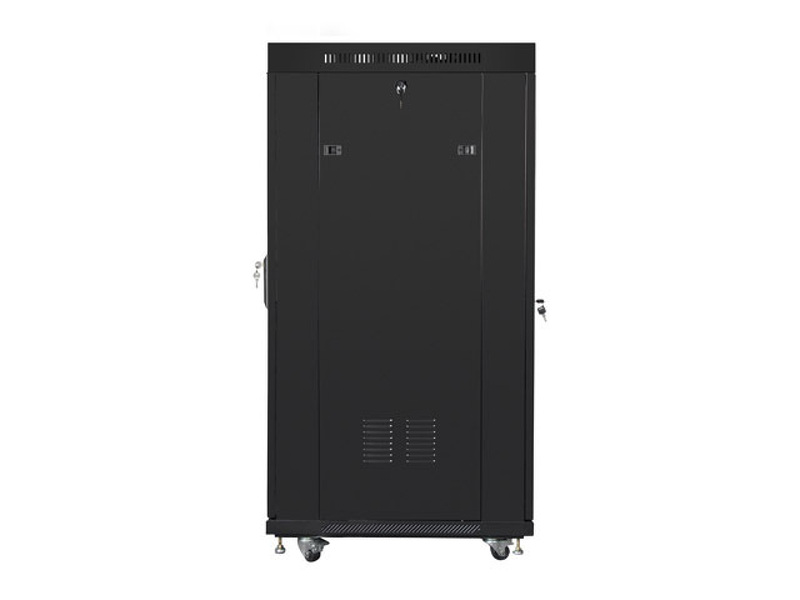 Zdjęcie produktu: Szafa instalacyjna Rack stojąca 19" 27U 600X800 czarna perforowane drzwi LCD (Flat pack) Lanberg