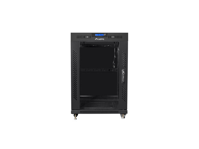 Szafa instalacyjna Rack stojąca 19" 15U 600X600 czarna szklane drzwi LCD (Flat pack) Lanberg Szafa instalacyjna Rack stojąca 19" 15U 600X600 czarna szklane drzwi LCD (Flat pack) Lanberg