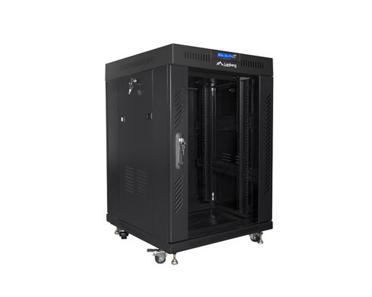 Zdjęcie produktu: Szafa instalacyjna Rack stojąca 19" 15U 600X600 czarna szklane drzwi LCD (Flat pack) Lanberg Zdjęcie produktu: Szafa instalacyjna Rack stojąca 19" 15U 600X600 czarna szklane drzwi LCD (Flat pack) Lanberg
