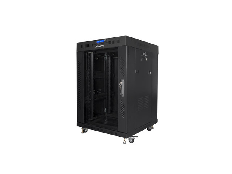 Zdjęcie produktu: Szafa instalacyjna Rack stojąca 19" 15U 600X600 czarna szklane drzwi LCD (Flat pack) Lanberg Zdjęcie produktu: Szafa instalacyjna Rack stojąca 19" 15U 600X600 czarna szklane drzwi LCD (Flat pack) Lanberg