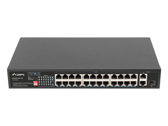 Switch Lanberg RSFE-24P-1GE1C-250 24x 100mb Poe+/1x 1gb/1x Combo Rack 19" Gigabit Ethernet 250w