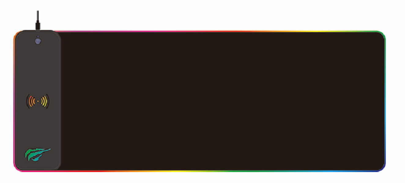 Zdjęcie produktu: Podkładka pod mysz gamingowa RGB z ładowarką indukcyjną 10W Havit MP907