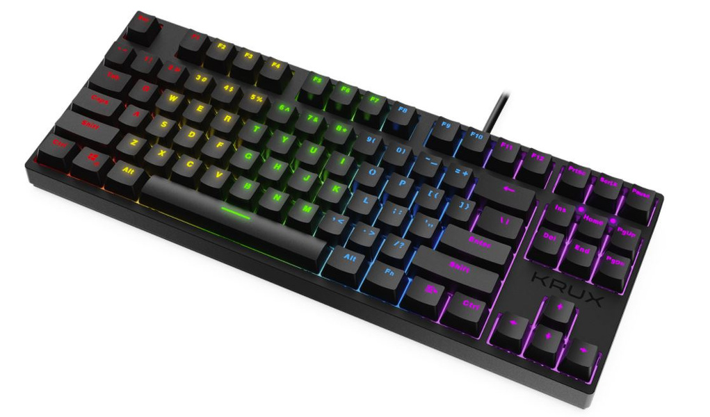 Zdjęcie produktu: Klawiatura gamingowa Krux Atax RGB Outemu Brown, mechaniczna