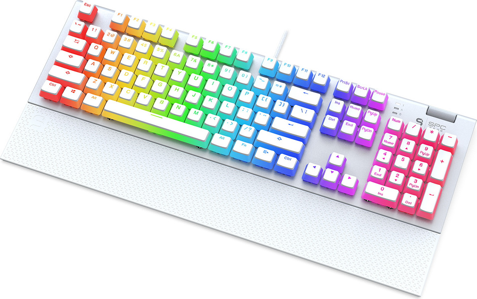 Zdjęcie produktu: Klawiatura gamingowa SPC Gear GK650K Omnis Kailh Blue RGB Onyx White Pudding Edition (SPG121), mechaniczna Zdjęcie produktu: Klawiatura gamingowa SPC Gear GK650K Omnis Kailh Blue RGB Onyx White Pudding Edition (SPG121), mechaniczna