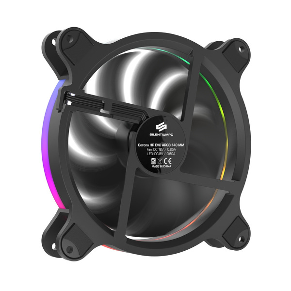 Zdjęcie produktu: Wentylator SilentiumPC Corona HP EVO ARGB 140mm Zdjęcie produktu: Wentylator SilentiumPC Corona HP EVO ARGB 140mm