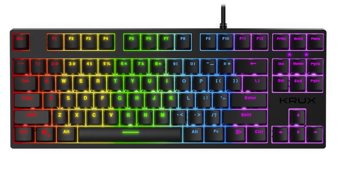 Zdjęcie produktu: Klawiatura gamingowa Krux Atax RGB Outemu Red, mechaniczna