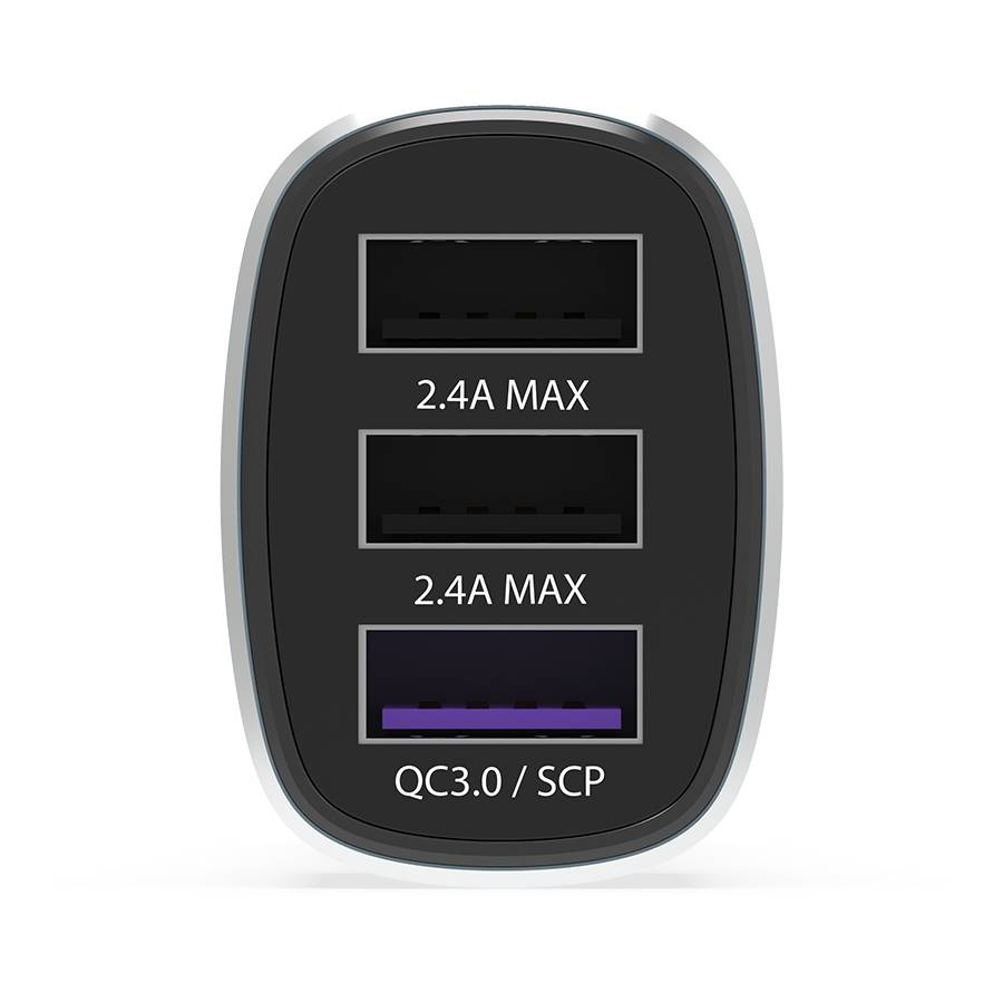 Samochodowa ładowarka do telefonu Krux USB CAR Charger 3x USB QC 3.0