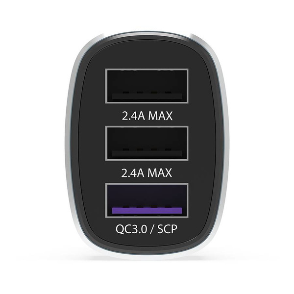 Zdjęcie produktu: Samochodowa ładowarka do telefonu Krux USB CAR Charger 3x USB QC 3.0
