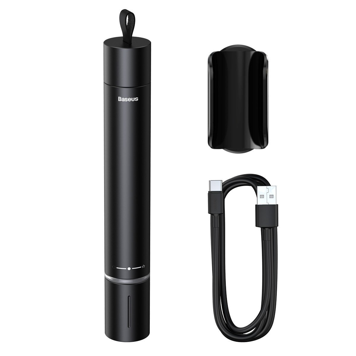 Akcesorium samochodowe Baseus 2w1 młotek do szyb + latarka - czarne (CRSFH-B01)