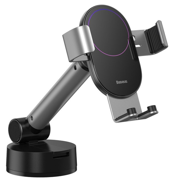 Zdjęcie produktu: Samochodowy uchwyt grawitacyjny do telefonu Baseus Simpslism z przyssawką - srebrny (SUYL-JY0S)