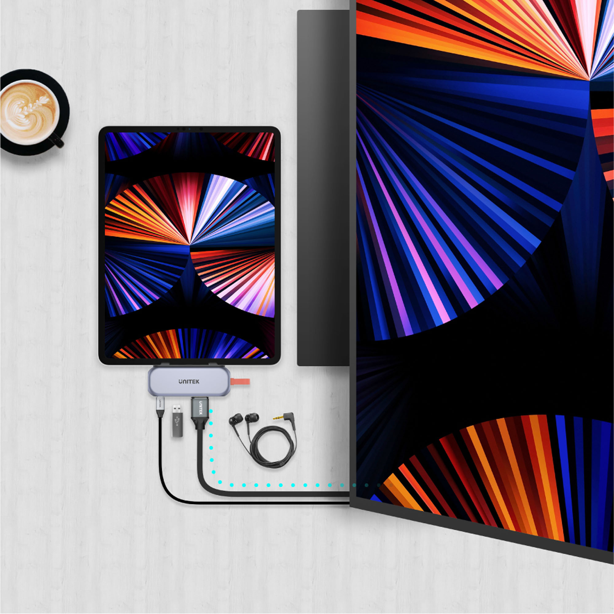 HUB USB TYP-C mobile, HDMI 4K, audio, PD 100W Unitek (D1070A) HUB USB TYP-C mobile, HDMI 4K, audio, PD 100W Unitek (D1070A)