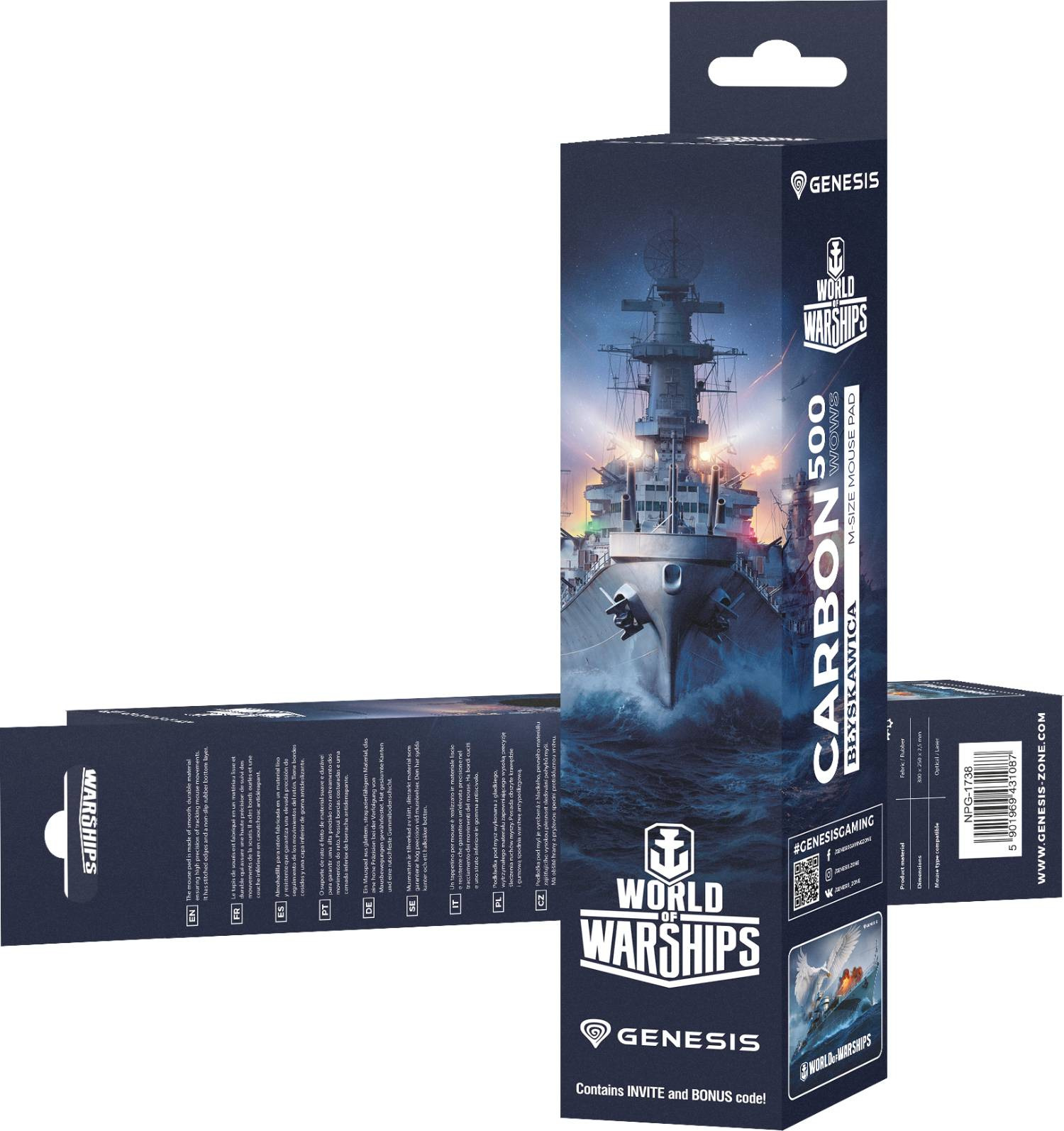 Podkładka pod mysz Genesis Carbon 500M WOWS Błyskawica