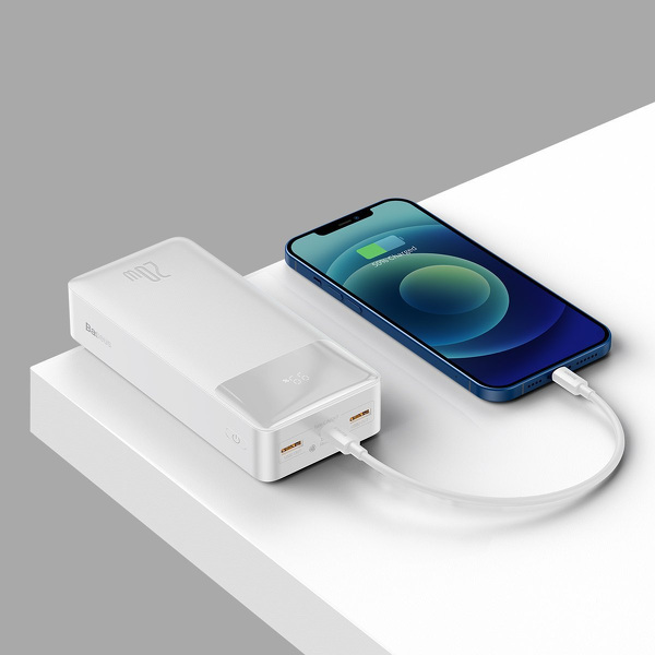 Zdjęcie produktu: Powerbank Baseus Bipow 30000mAh, 2xUSB, USB TYP-C, 20W - biały (PPDML-N02)