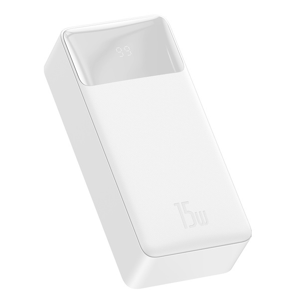 Zdjęcie produktu: Powerbank Baseus Bipow 30000mAh, 2xUSB, USB TYP-C, 15W - biały (PPDML-K02)