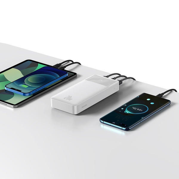 Zdjęcie produktu: Powerbank Baseus Bipow 20000mAh, 2xUSB, USB TYP-C, 20W - biały (PPDML-M02)