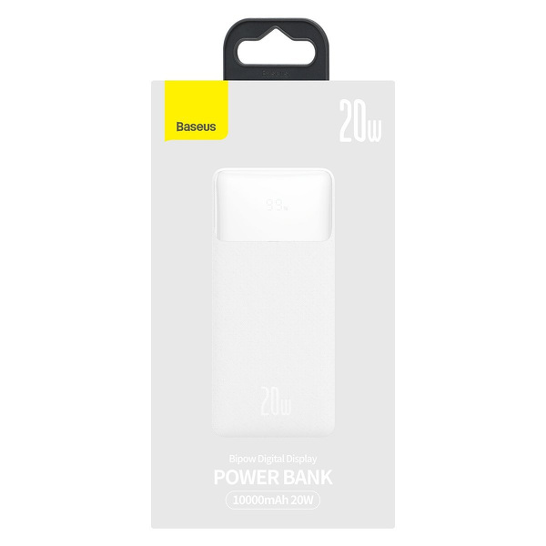 Zdjęcie produktu: Powerbank Baseus Bipow 10000mAh, 2xUSB, USB TYP-C, 20W - biały (PPDML-L02)
