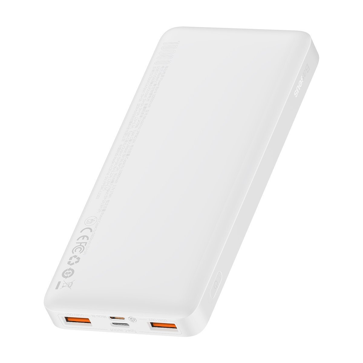 Powerbank Baseus Bipow 10000mAh, 2xUSB, USB TYP-C, 20W - biały (PPDML-L02)