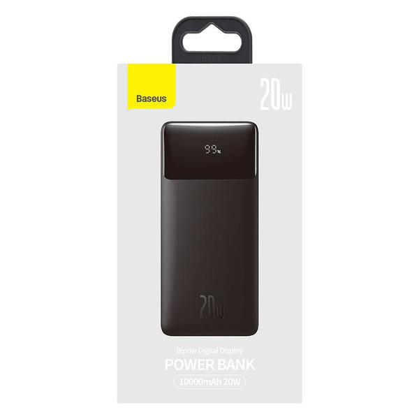 Zdjęcie produktu: Powerbank Baseus Bipow 10000mAh, 2xUSB, USB TYP-C, 20W - czarny (PPDML-L01)