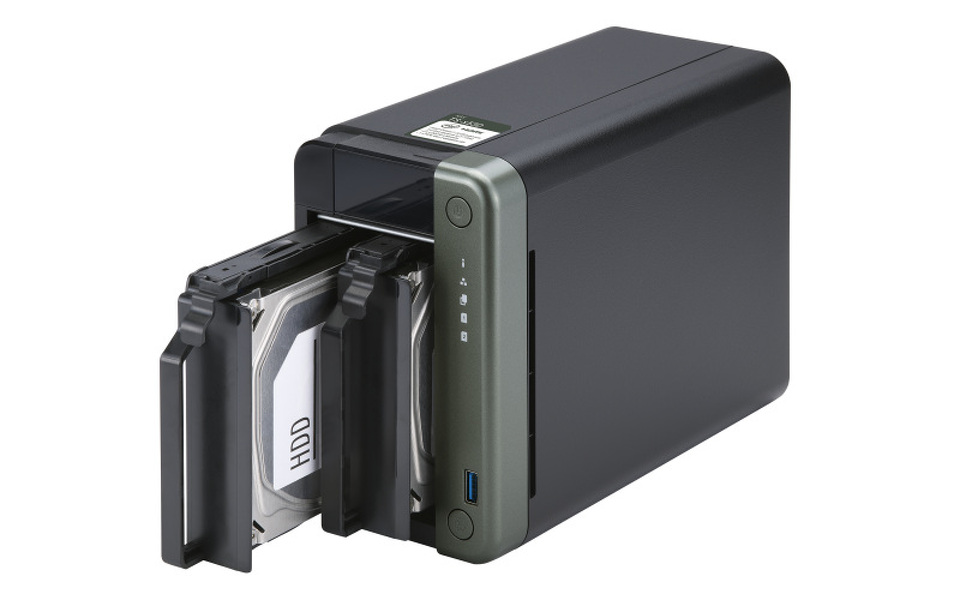 Zdjęcie produktu: Serwer plików QNAP TS-253D-4G rozbudowany do 16G 2-bay, Celeron J4125 quad-core 2.0 GHz (burst up to 2.7 GHz), 16G RAM DDR4, 2x 2,5 GbE LAN, 2xUSB 2.0, 2xUSB 3.2, 1xHDMI, 1x PCIe Gen 2x2 Zdjęcie produktu: Serwer plików QNAP TS-253D-4G rozbudowany do 16G 2-bay, Celeron J4125 quad-core 2.0 GHz (burst up to 2.7 GHz), 16G RAM DDR4, 2x 2,5 GbE LAN, 2xUSB 2.0, 2xUSB 3.2, 1xHDMI, 1x PCIe Gen 2x2