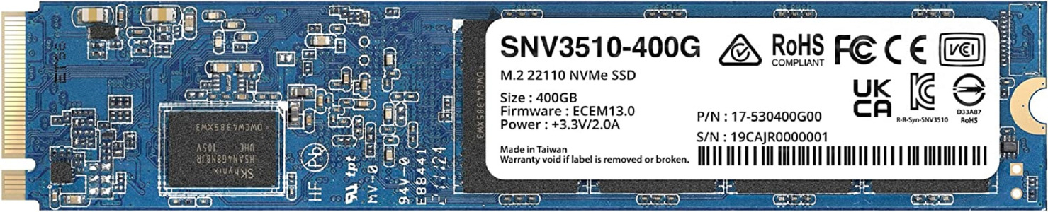 Miniatura produktu: Synology SNV3510-400G 400GB M.2 22110 NVMe SSD PCIe 3.0 x4 (3000/750 MB/s)