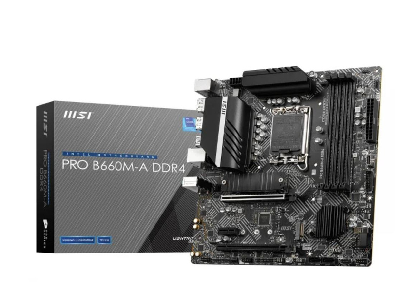 Zdjęcie produktu: Płyta główna MSI PRO B660M-A DDR4 LGA1700 Zdjęcie produktu: Płyta główna MSI PRO B660M-A DDR4 LGA1700