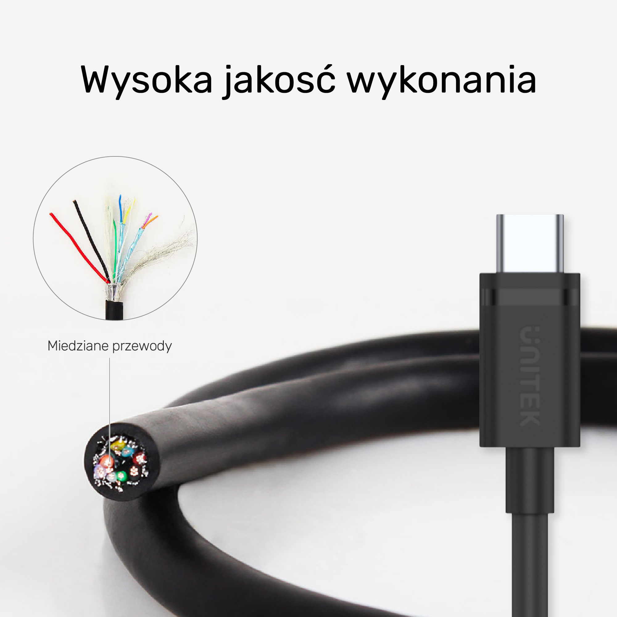 Przewód ładujący USB 3.1 typ A - TYP-C M-M Unitek 2 m (C14103BK-2M)