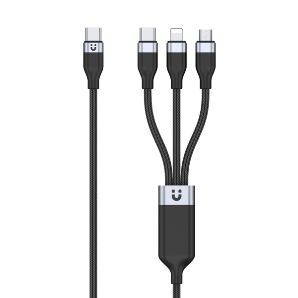 Zdjęcie produktu: Przewód ładujący USB TYP-C 3 w 1 Lightning / USB TYP-C / microUSB Unitek - czarny (C14101BK-1.5M) Zdjęcie produktu: Przewód ładujący USB TYP-C 3 w 1 Lightning / USB TYP-C / microUSB Unitek - czarny (C14101BK-1.5M)