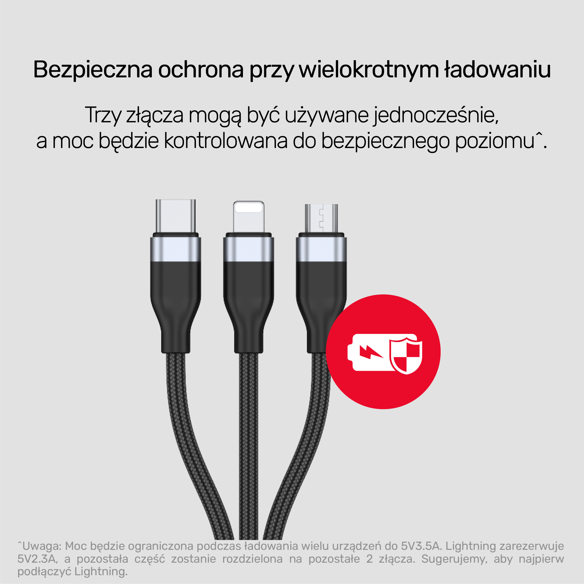 Przewód ładujący USB TYP-C 3 w 1 Lightning / USB TYP-C / microUSB Unitek - czarny (C14101BK-1.5M) Przewód ładujący USB TYP-C 3 w 1 Lightning / USB TYP-C / microUSB Unitek - czarny (C14101BK-1.5M)