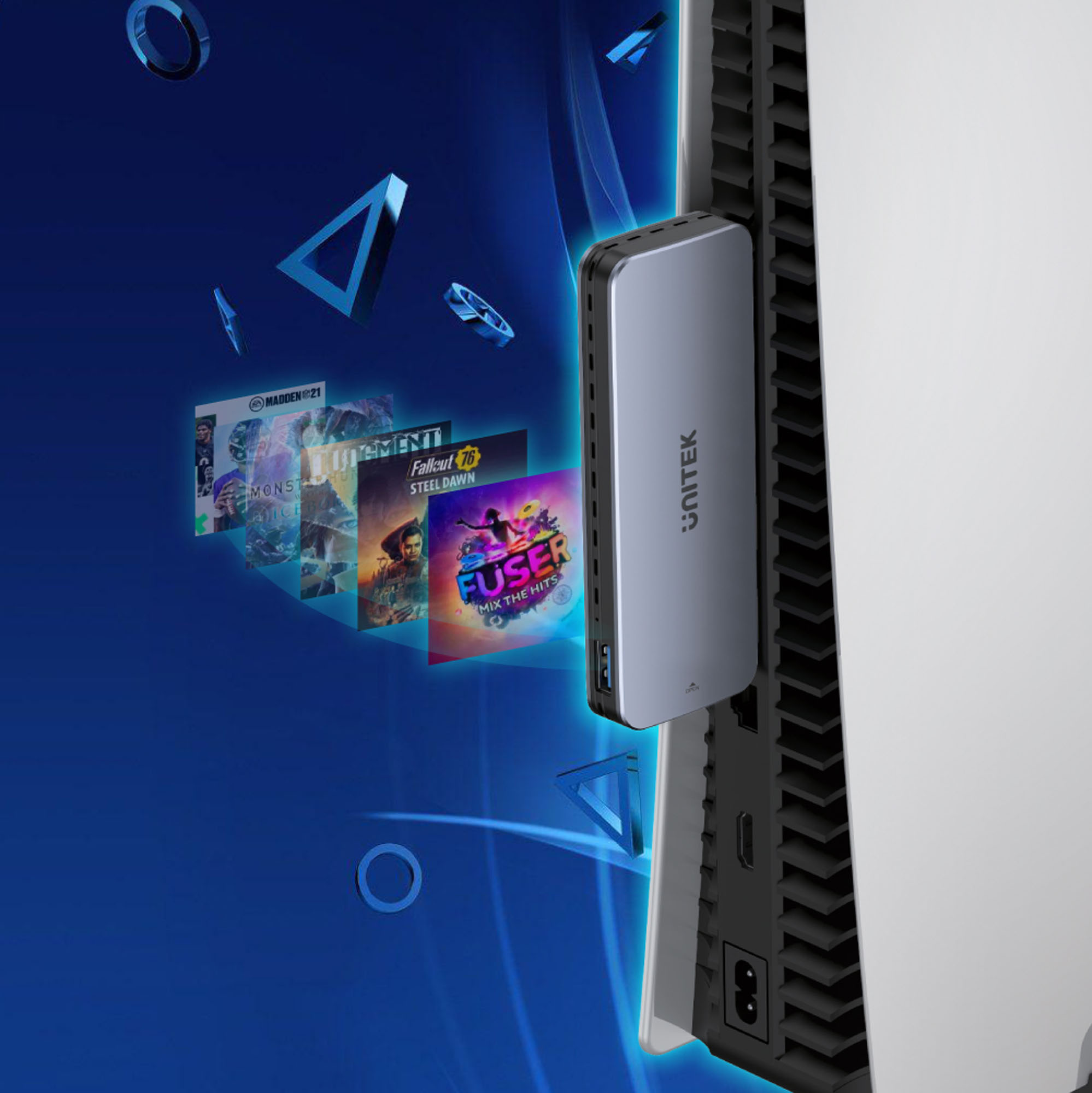 Obudowa na dysk SSD M.2 (PCIe/NVMe) Unitek do PS5 10 Gbps (S1224A)