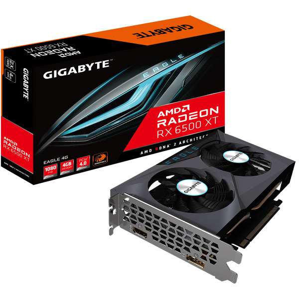 Zdjęcie produktu: Gigabyte Radeon RX 6500 XT EAGLE 4GB PCI-E GDDR6 (GV-R65XTEAGLE-4GD) Zdjęcie produktu: Gigabyte Radeon RX 6500 XT EAGLE 4GB PCI-E GDDR6 (GV-R65XTEAGLE-4GD)